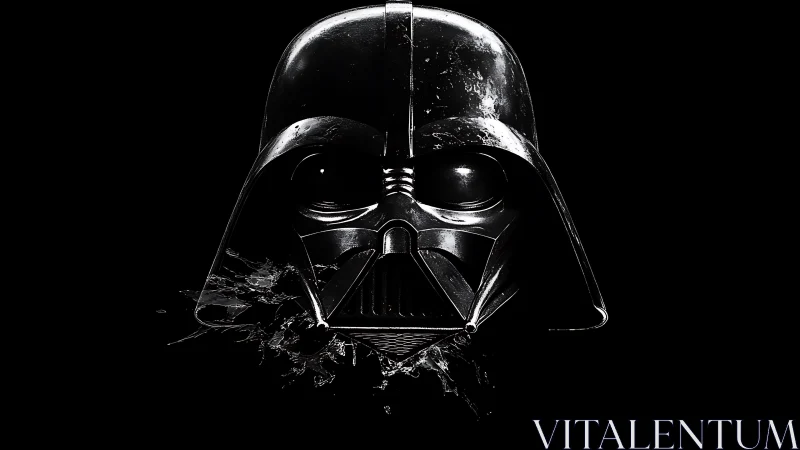 Shadowed sci fi helmet emerging from the galactic dark.