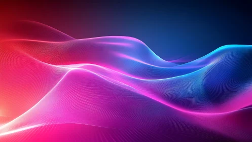 Neon gradient waveforms form luminous abstract data landscape