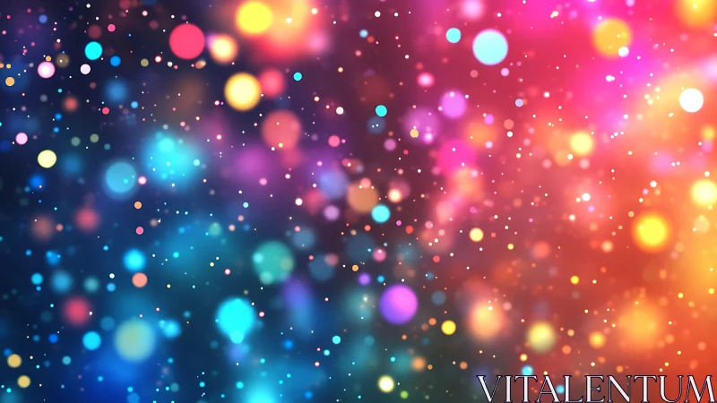 Defocused multicolor bokeh field renders dynamic luminous depth