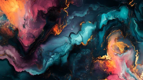 Chromatic fluid-dynamics nebula with molten spectral currents.