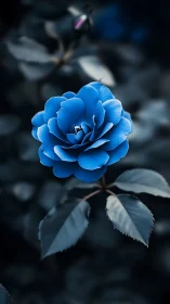 Ethereal Blue Rose in Twilight Garden.