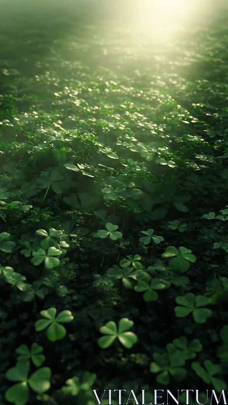 Backlit clover ground cover renders cinematic depth of field