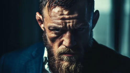 Smoldering portrait captures raw determination and quiet fire