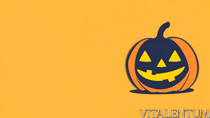 Smiling jack-o-lantern graphic on bold orange backdrop.
