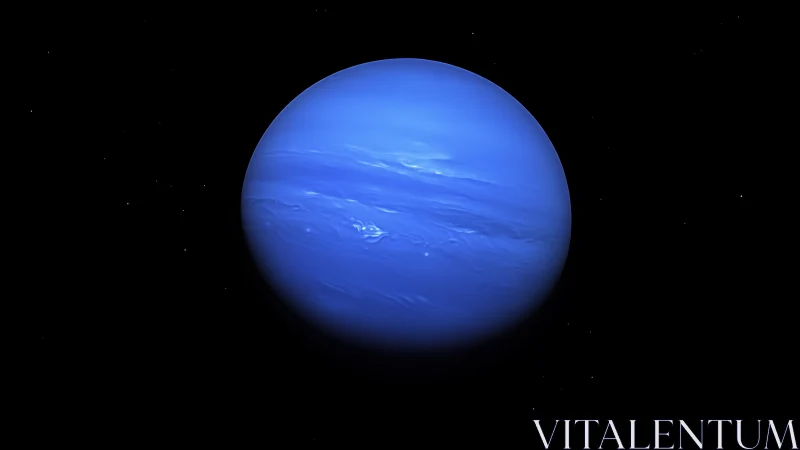 Sapphire giant adrift in velvet space, whispering cold storms.