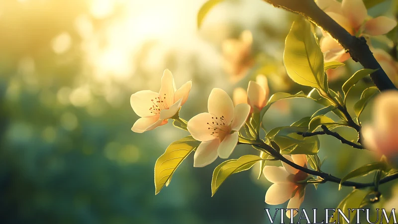 Ethereal blossoms whisper secrets to the golden afternoon light