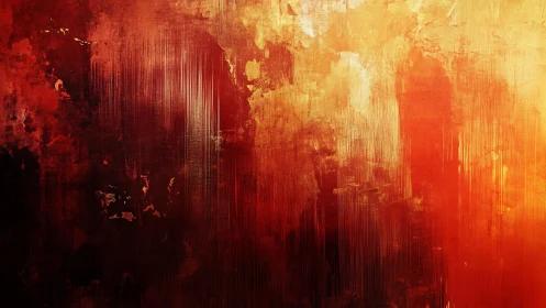 Fiery Abstract Texture in Red and Gold, Modern Digital Art Style.