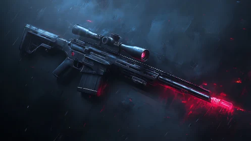 Futuristic Tactical Rifle Glows with Power and Precision