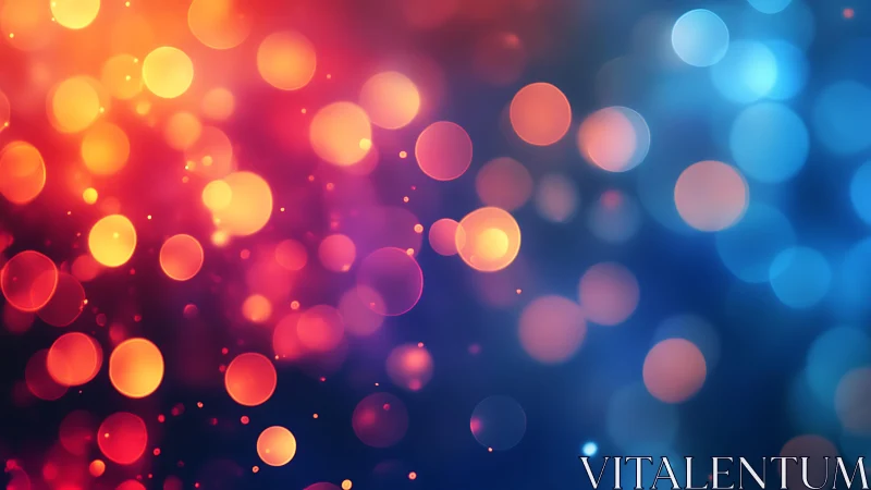 Vibrant bokeh lights abstract background in warm and cool tones.