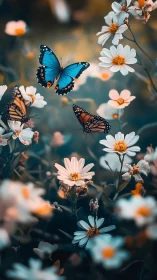 Gentle garden ballet with bright butterflies and soft blooms.