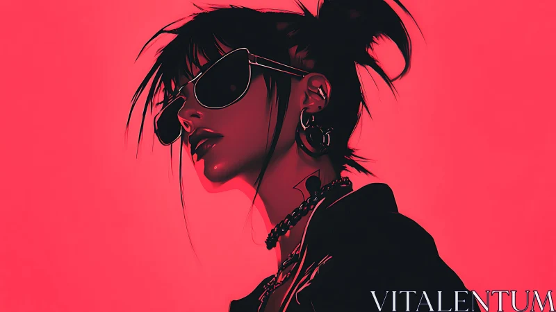 Bold neon portrait celebrates edgy confidence and cool style