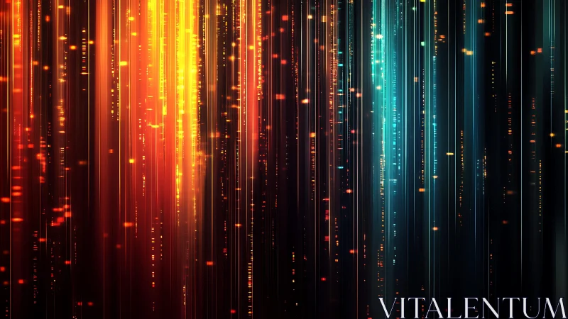 Vibrant Neon Light Streaks in Futuristic Digital Abstract Art.