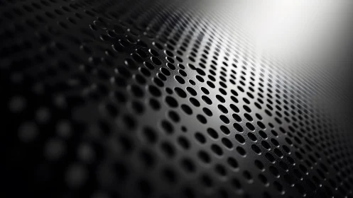 Abstract Macro of Metallic Perforated Surface with Gradient Light.