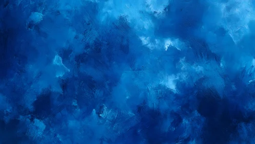 Deep Blue Abstract Texture Painting with Bold Brush Strokes.