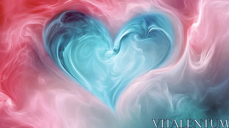 Luminous Heart Emerges From Swirling Clouds of Color