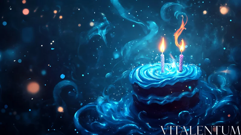 Luminous Birthday Cake with Magical Candlelight.