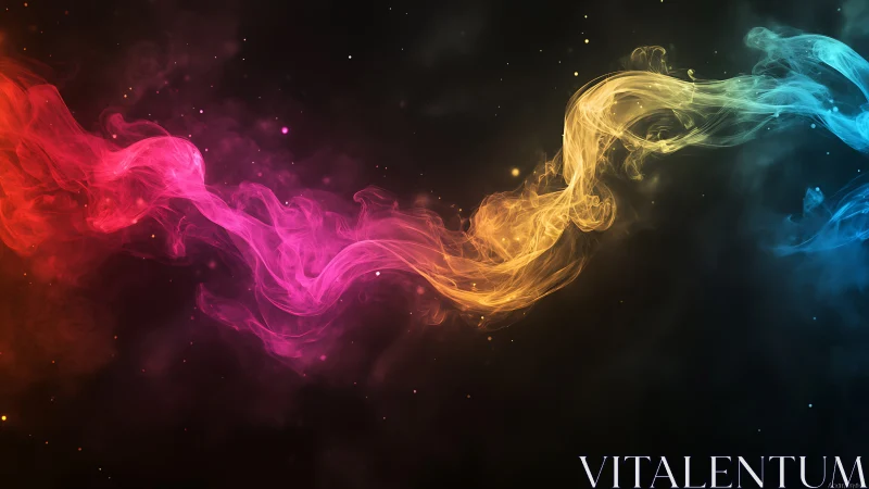 Chromatic energy ribbon in flowing abstract digital composition.