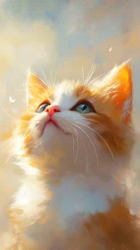 Feline Portrait Study: Orange and White Cat.
