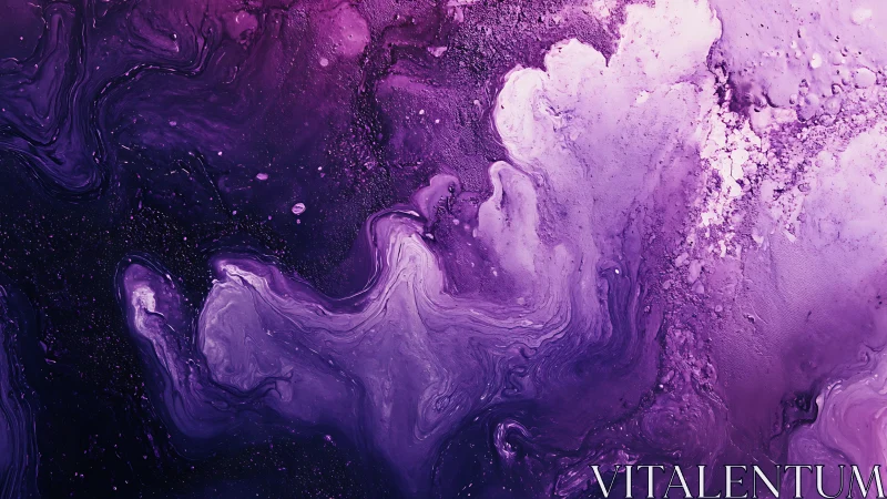 Violet fluid abstraction with marbled gradients and cosmic depth.