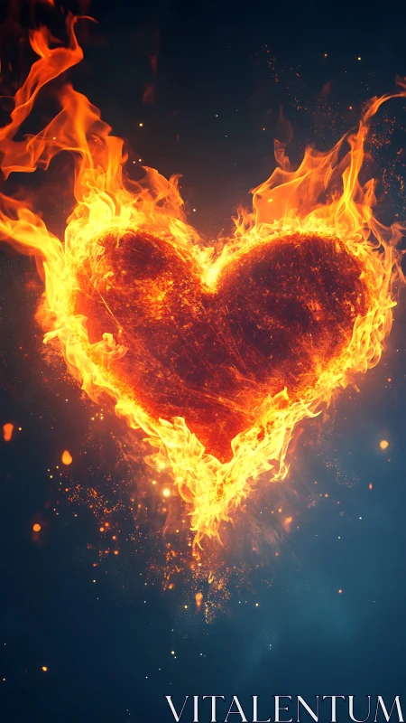 Blazing Heart of Fire Dancing Through the Night