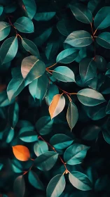 Gently glowing teal leaves welcome pops of warm golden color