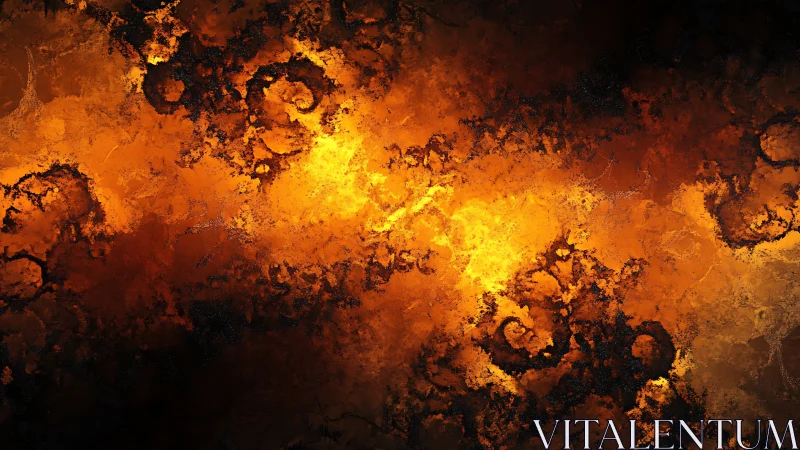 Fiery fractal swirls in glowing orange and deep black.