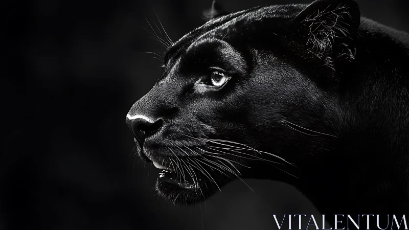 Obsidian Gaze: Panther's Nocturnal Intensity.