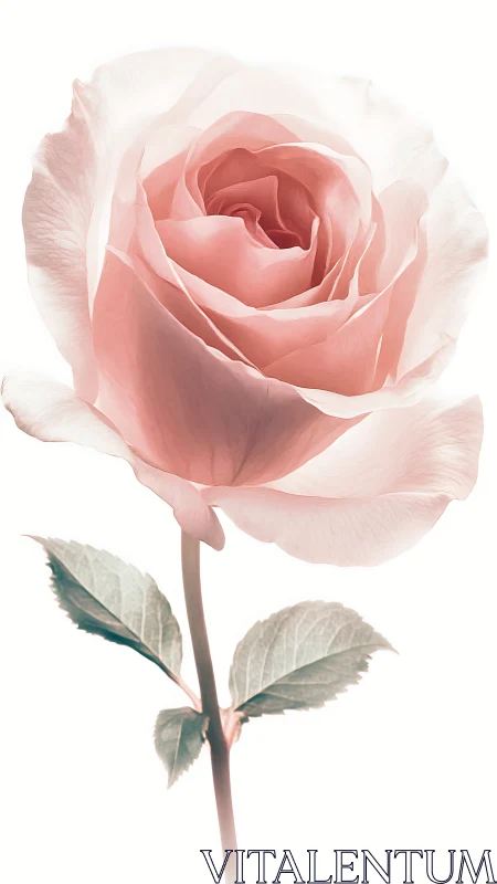 Delicate Pink Rose in Full Bloom. Soft floral elegance captured.