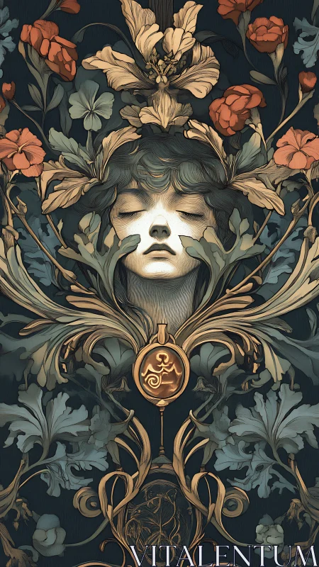 Dreaming in wildflowers and golden art nouveau hush.