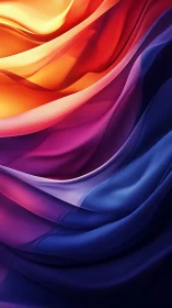 Layered gradient fabric waves in bold warm and cool color.
