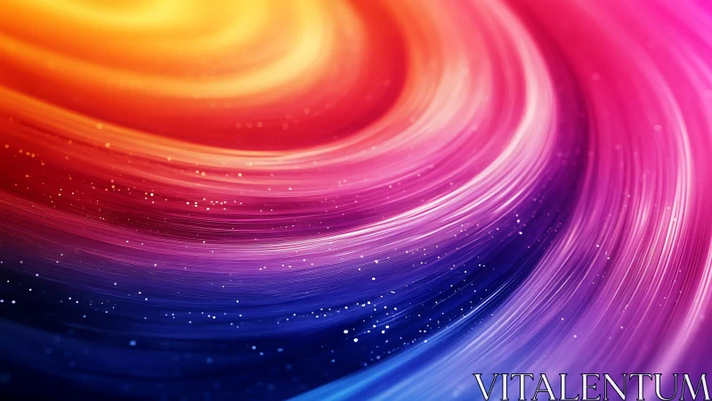 Radiant color waves swirl gently in a glowing cosmic flow