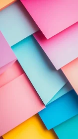 Overlapping gradient color panels form geometric abstract layout