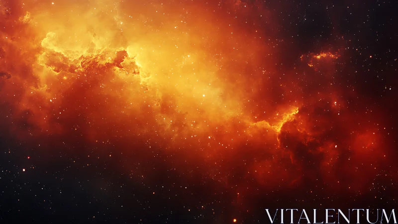 Ionized hydrogen nebula rendered in high contrast emission cloud