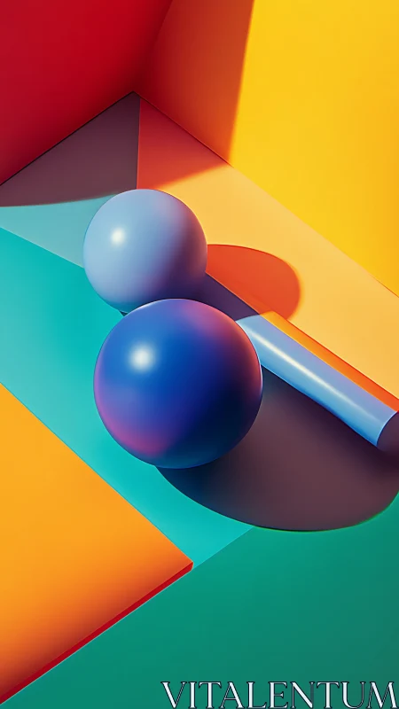 Geometric shapes in bold gradient light and color study.