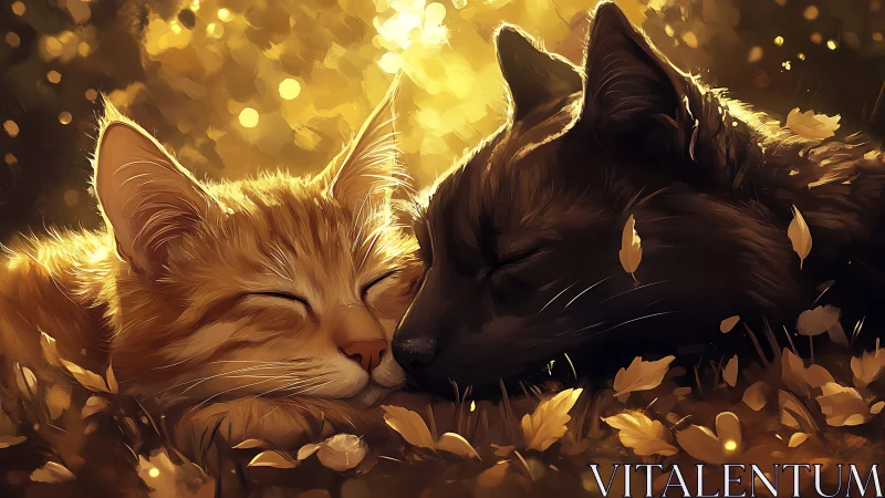 Two Felines in Warm Ambient Illumination.