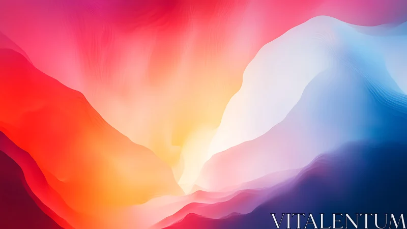 Radiant gradient canyon glows with layered light fields.