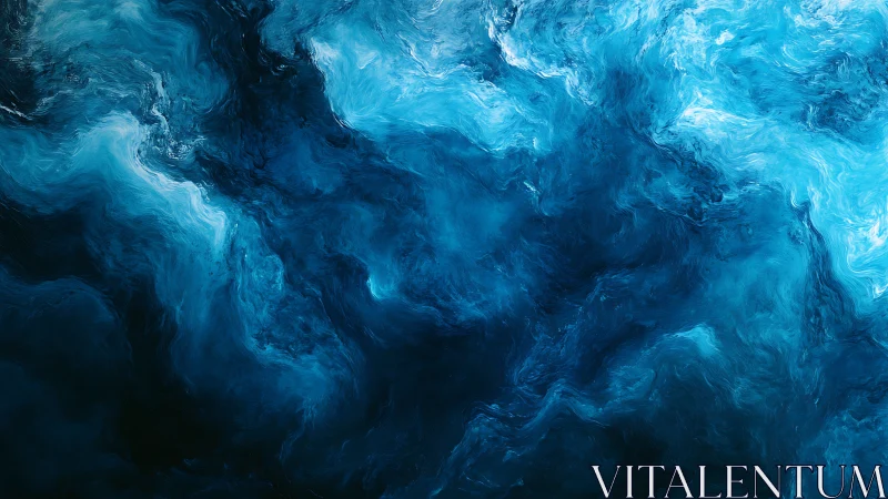 Aerial oceanic turbulence in abstract ultramarine fluid motion