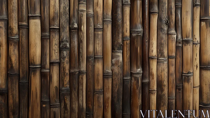 Weathered bamboo wall texture with rich earthy gradients.