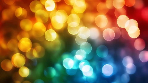 Vibrant multicolored bokeh lights abstract background design.