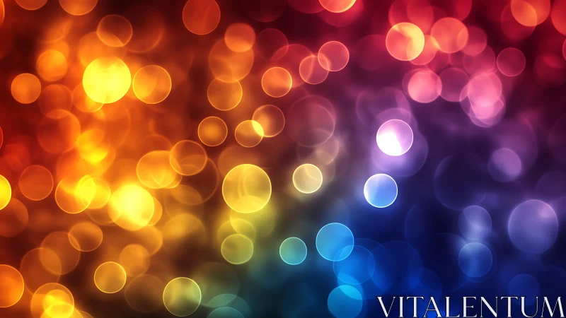 Colorful bokeh lights blend across a vivid rainbow spectrum.