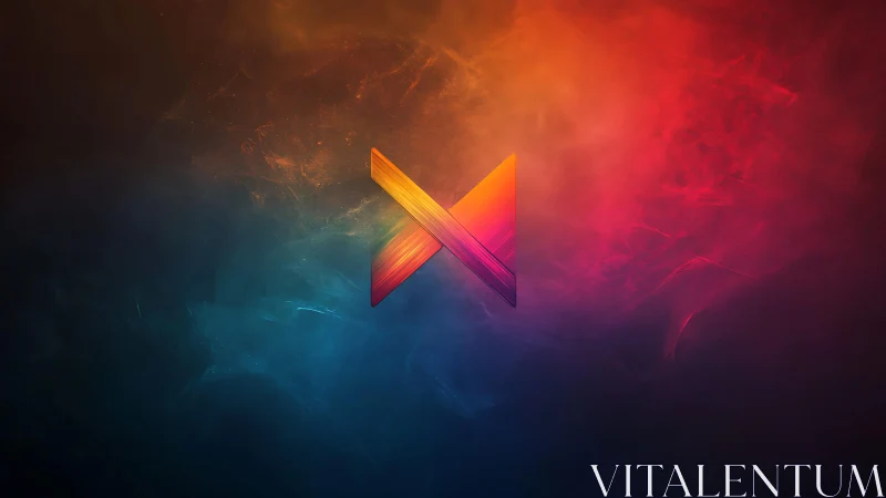 Abstract X Shape with Vivid Blue and Orange Gradient Background.