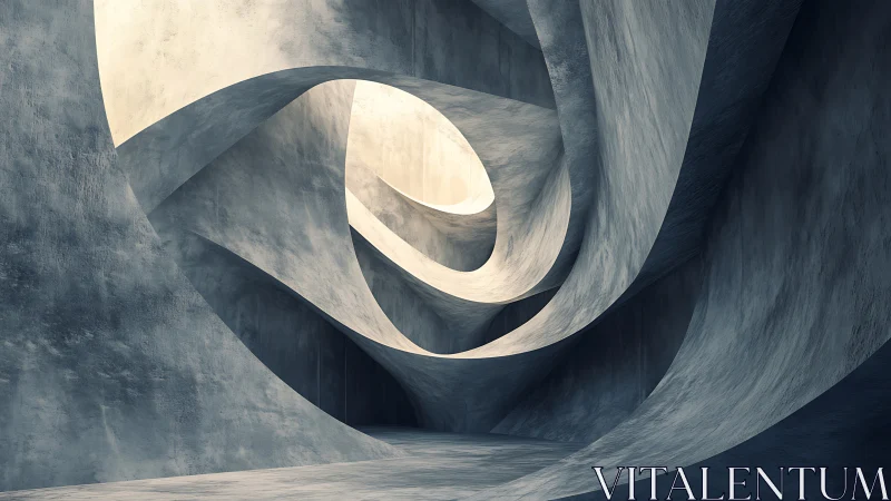 Monumental Concrete Spiral. Modernist Architecture Study.