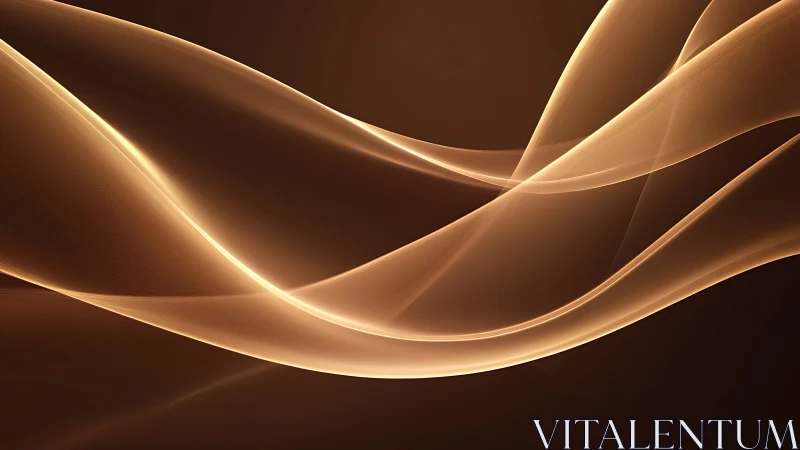 Curved luminous waveforms render semi-transparent golden bands