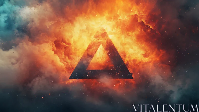 Cosmic Triangle Engulfed in Fiery Explosion.