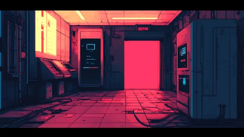 Neon server hall humming at the threshold of the unknown.