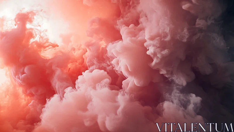 Macro volumetric red smoke plumes with soft diffused light.