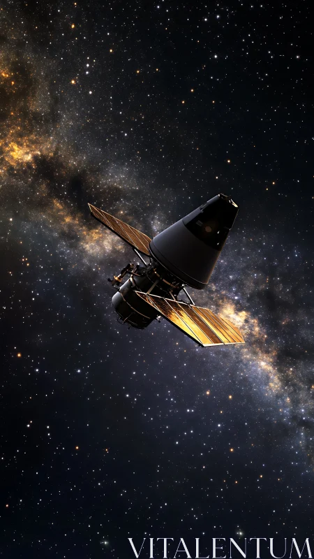 Deep-space observation satellite glides across stellar field