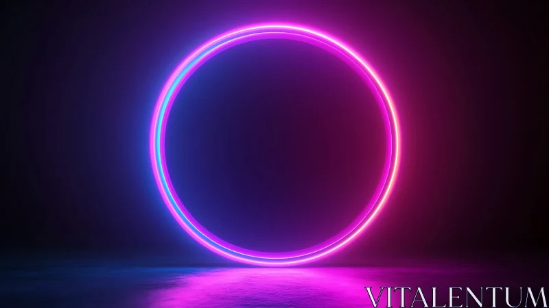Neon ring structure with dual gradient glow in darkness.