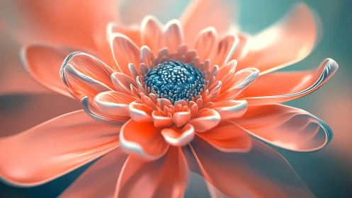 Soft coral petals swirling around a dreamy flower heart.