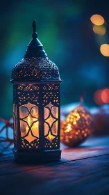 Gentle lantern glow brings warm light to a quiet evening